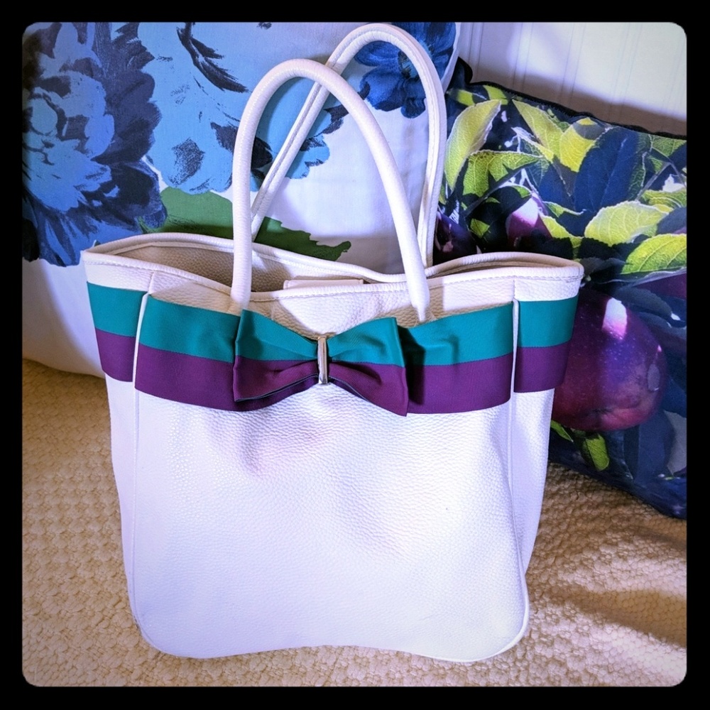 Mimosa Bag Satchel White Beach Tote Purse